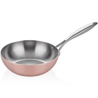 15,5 cm yüksekliği ve 2,6 mm kalınlığıyla soteleme işlemleri için ideal olan bu profesyonel wok tava, 201 kalite paslanmaz çelik sapı ve AG2 alaşım perçinleriyle ömürlük kullanım sunar. Ayna ve satina parlatma detaylarıyla estetik bir görünüme sahiptir.